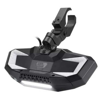 Rear View Mirror with Light Built-in Rechargeable Battery for 1.65" -2" Roll Bar - Kemimoto