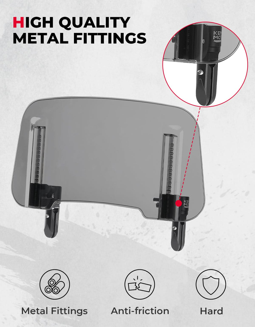 Upgraded Aluminum Metal Heightened Windshield - Kemimoto