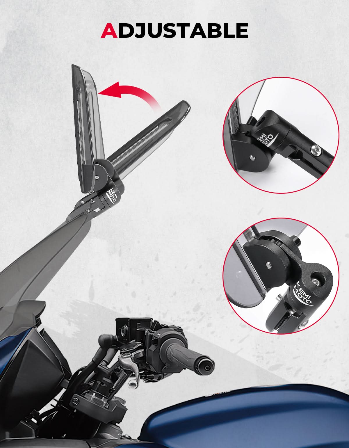 Upgraded Aluminum Metal Heightened Windshield - Kemimoto