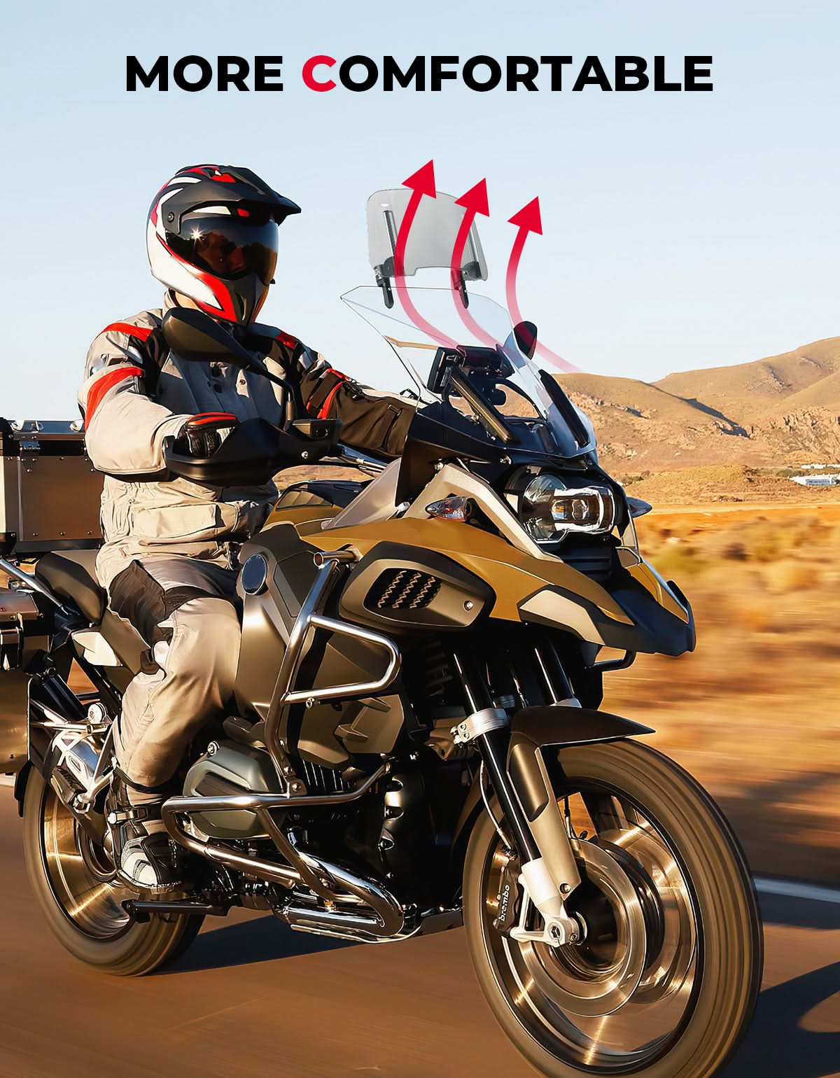 Upgraded Aluminum Metal Heightened Windshield - Kemimoto