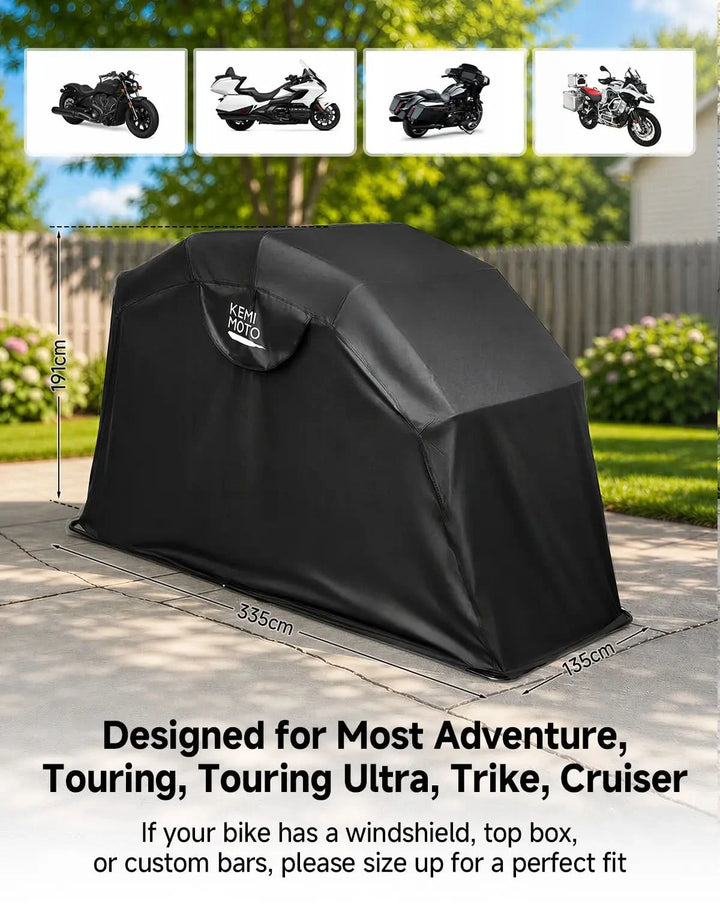600D Motorcycle Storage Shelter Cover Outdoor for Trike Touring