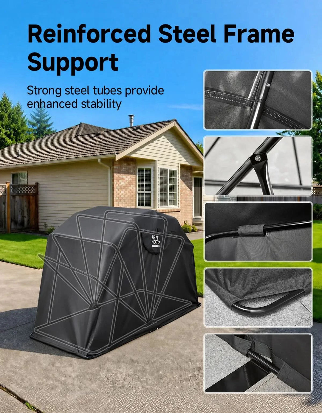600D Motorcycle Storage Shelter Cover Outdoor for Trike Touring