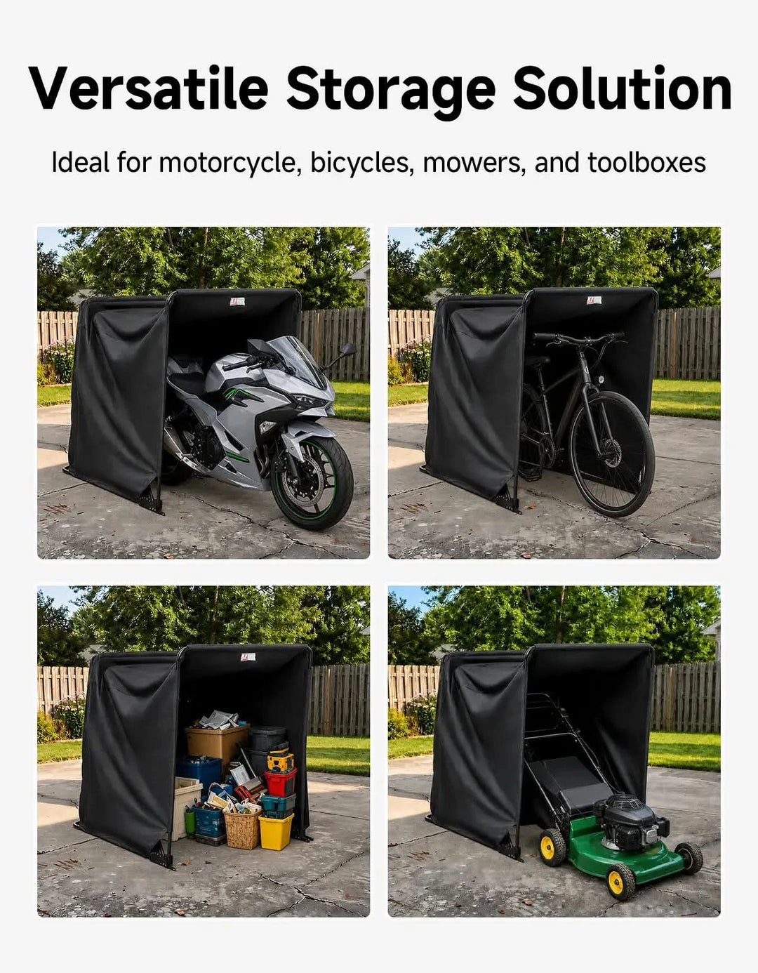 600D Motorcycle Storage Shelter Cover Outdoor for Trike Touring
