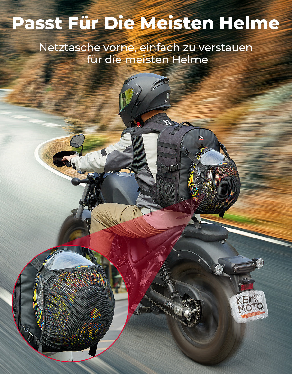 KEMIMOTO 27-35L Motorcycle Helmet Backpack KEMIMOTO 27-35L Motorcycle Helmet Backpack