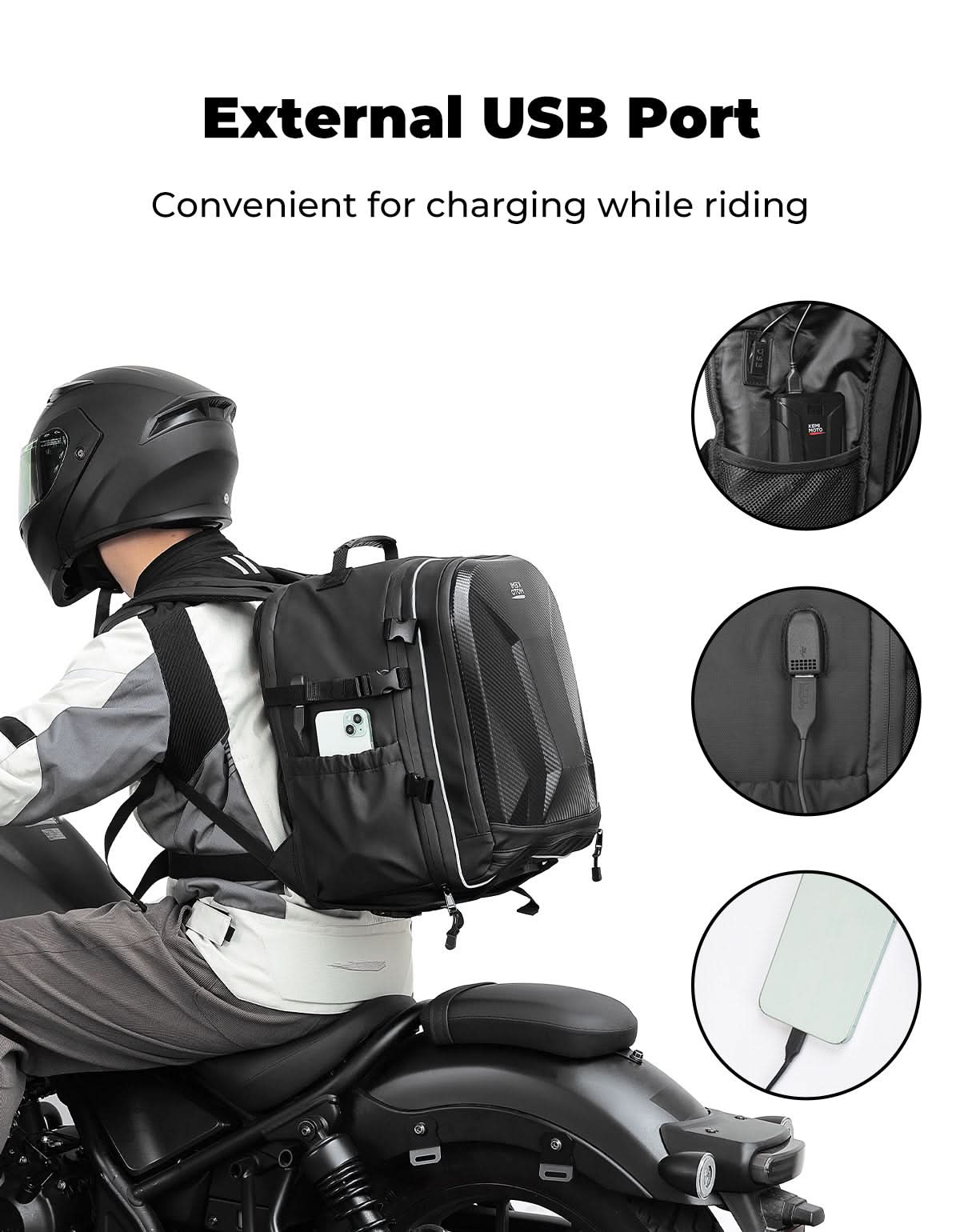40L Waterproof Motorcycle Helmet Backpack – Kemimoto