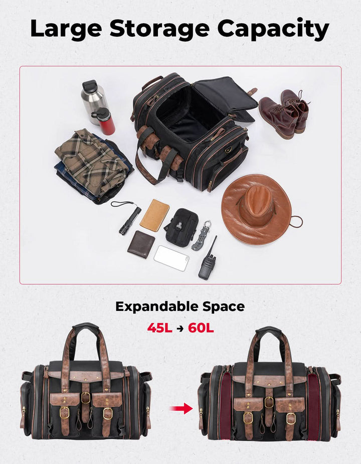 Motorcycle Tail Bag, 60L Expandable Bag Luggage - Kemimoto