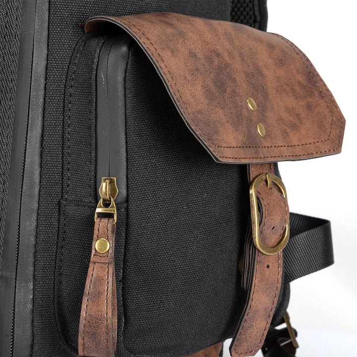 Motorcycle Backpack 32L Waxed Canvas, Helmet Storage Bag