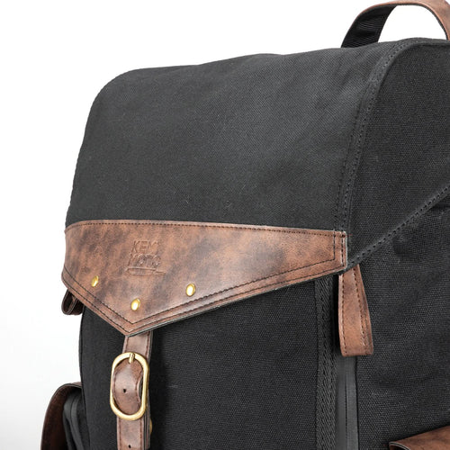 Motorcycle Backpack 32L Waxed Canvas, Helmet Storage Bag
