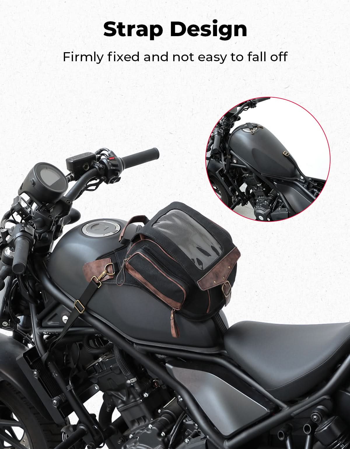 8.5L Expandable Tank Bag For Motorcycle Riding - Kemimoto