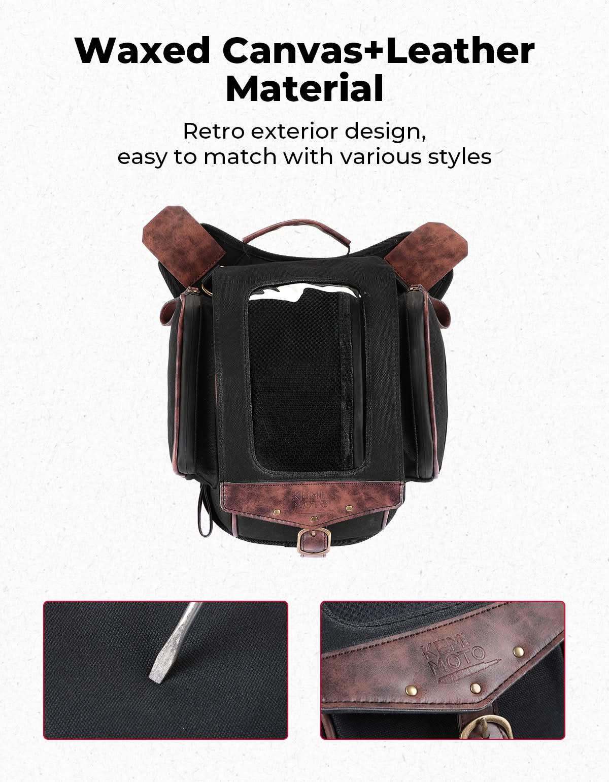 8.5L Expandable Tank Bag For Motorcycle Riding - Kemimoto