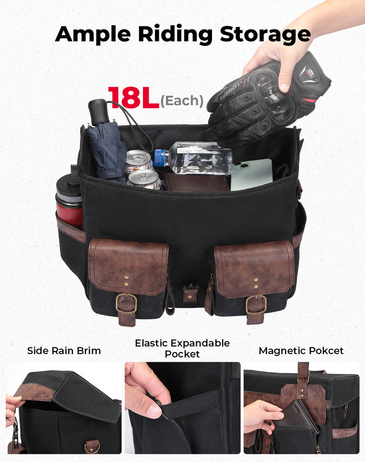 36L Saddlebags for Motorcycle Cruiser
