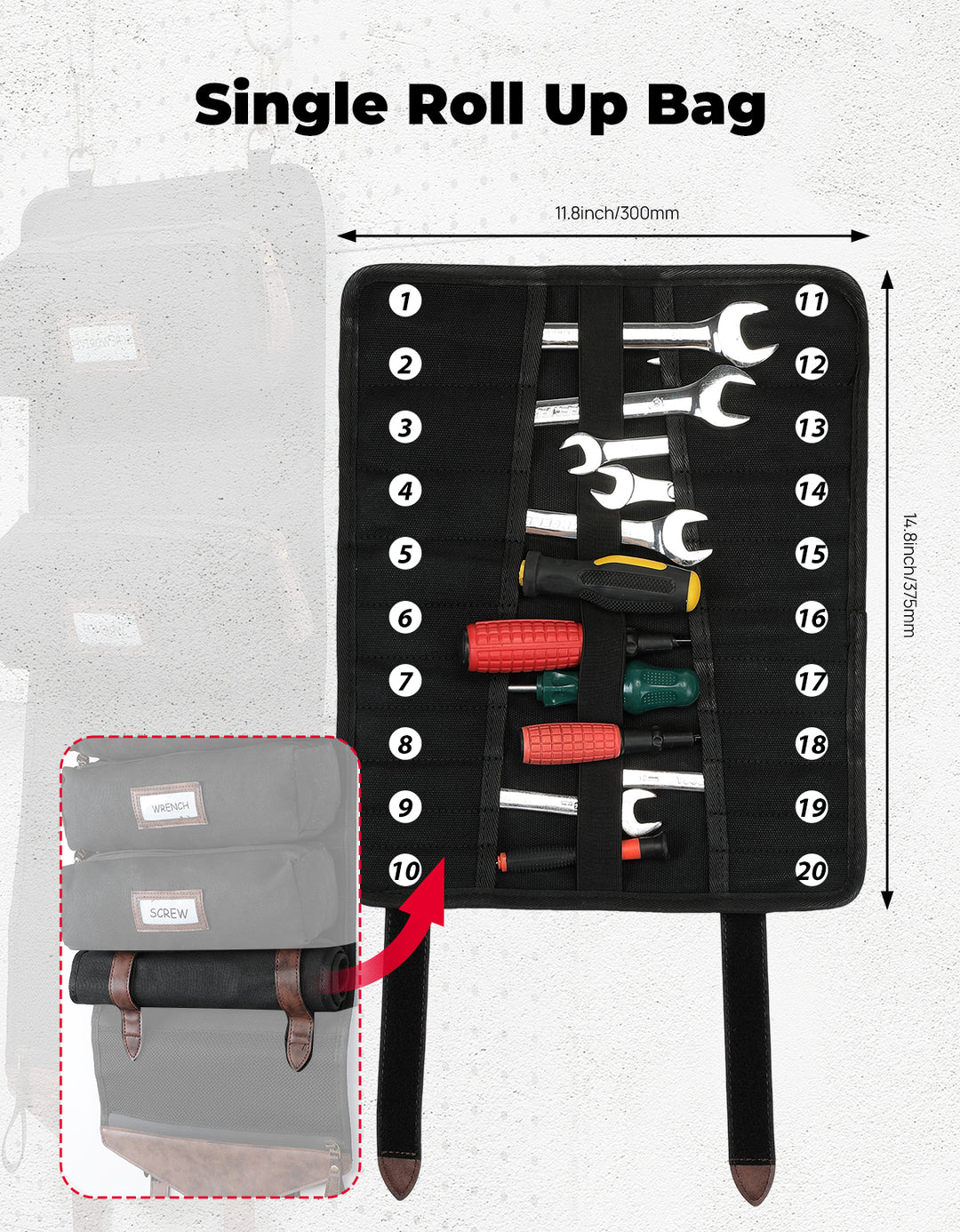 Roll Up Tool Bag for Motorcycle|ATV|UTV