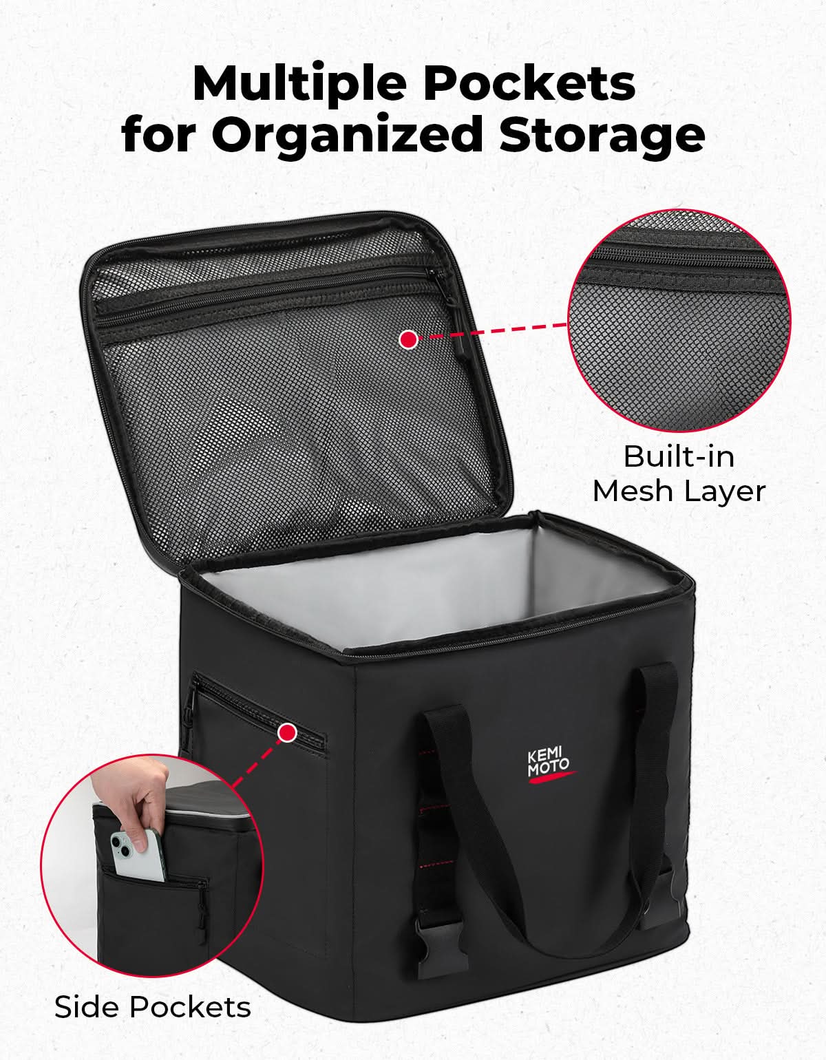 20L Insulated Tail Bag for Motorcycle - Kemimoto