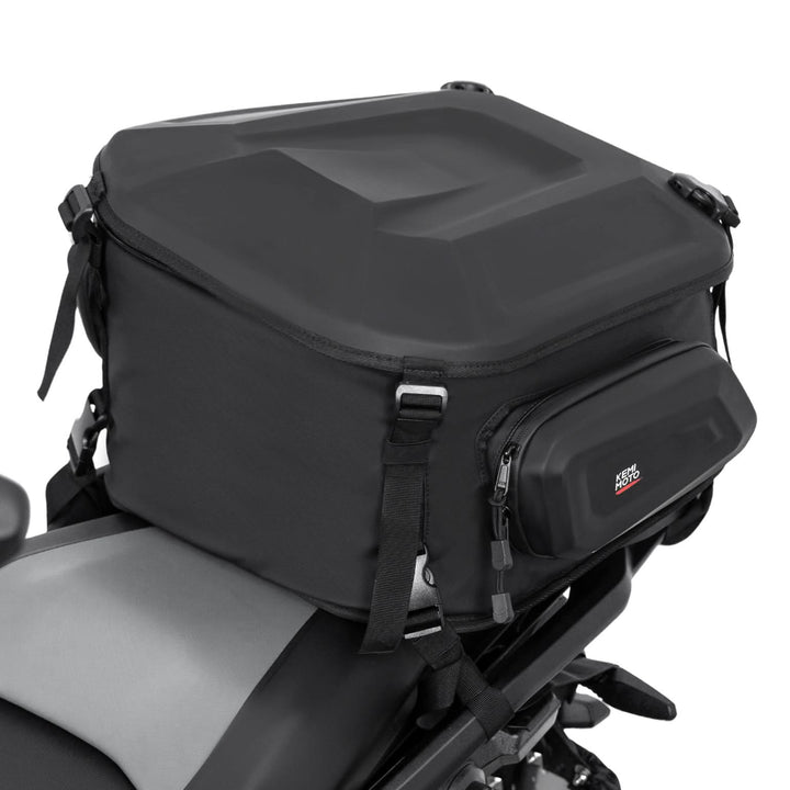Motorcycle Hard Shell Tail Bag 23-35L Expandable Waterproof