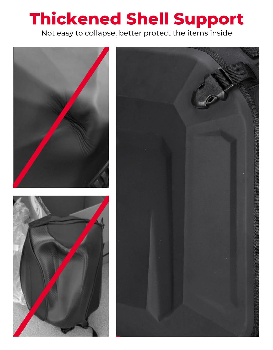 Motorcycle Hard Shell Tail Bag 23-35L Expandable Waterproof