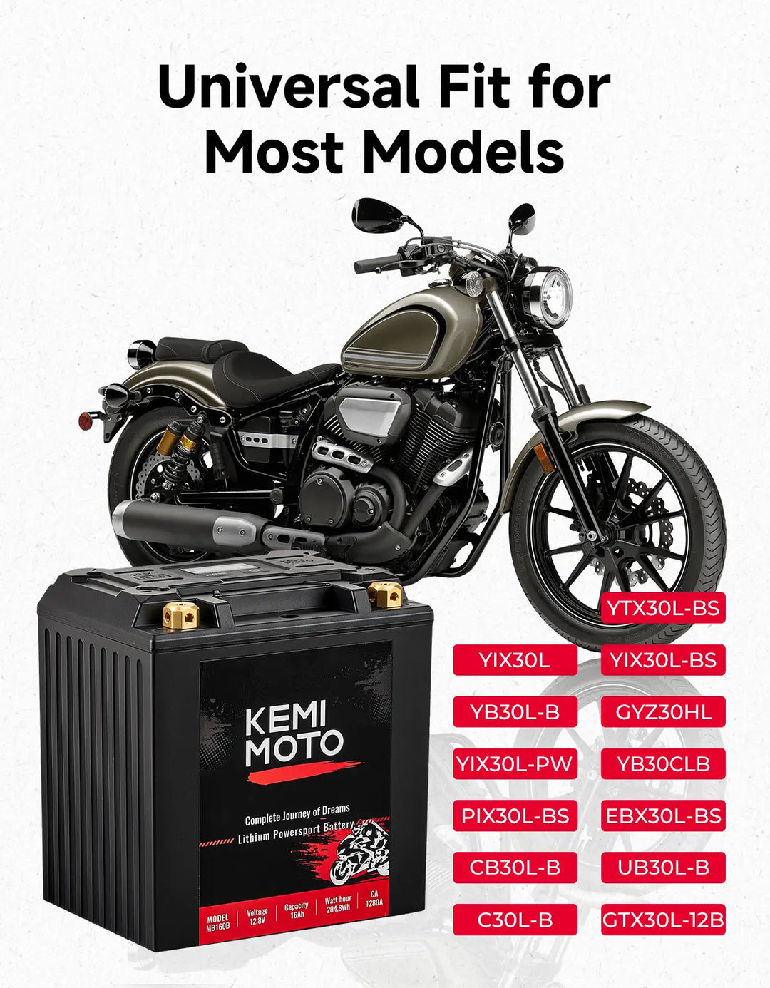 12V 16Ah Wireless Connection Powersports LiFePO4 Battery For Motorcycle ATV UTV