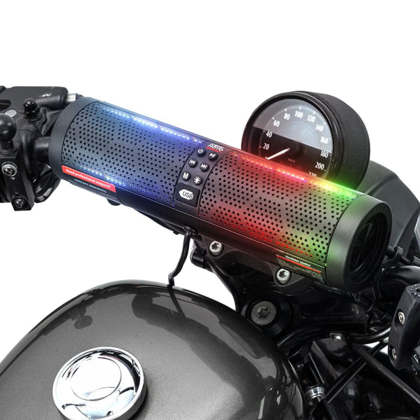 Motorcycle Bluetooth Sound Bar 4 Speakers Waterproof RGB Handlebar - Kemimoto