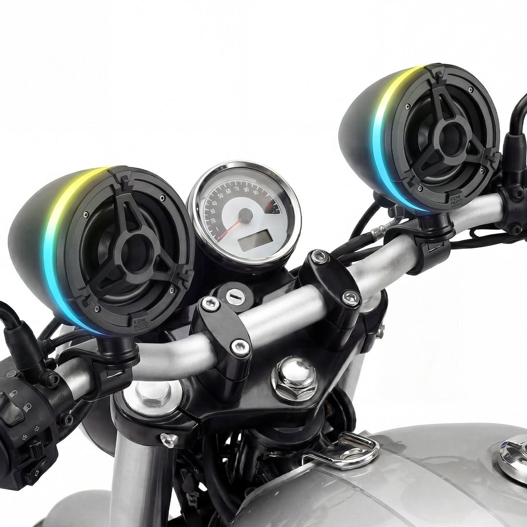 Motorcycle Universal Handlebar Bluetooth Tower Speaker with RGB Lights - Kemimoto