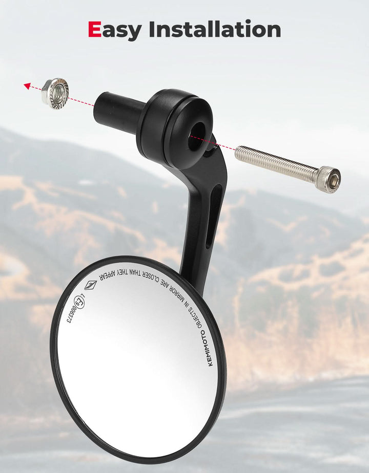CNC Aluminium Motorcycle Rearview Mirrors for 16.5-19mm Handlebar - Kemimoto