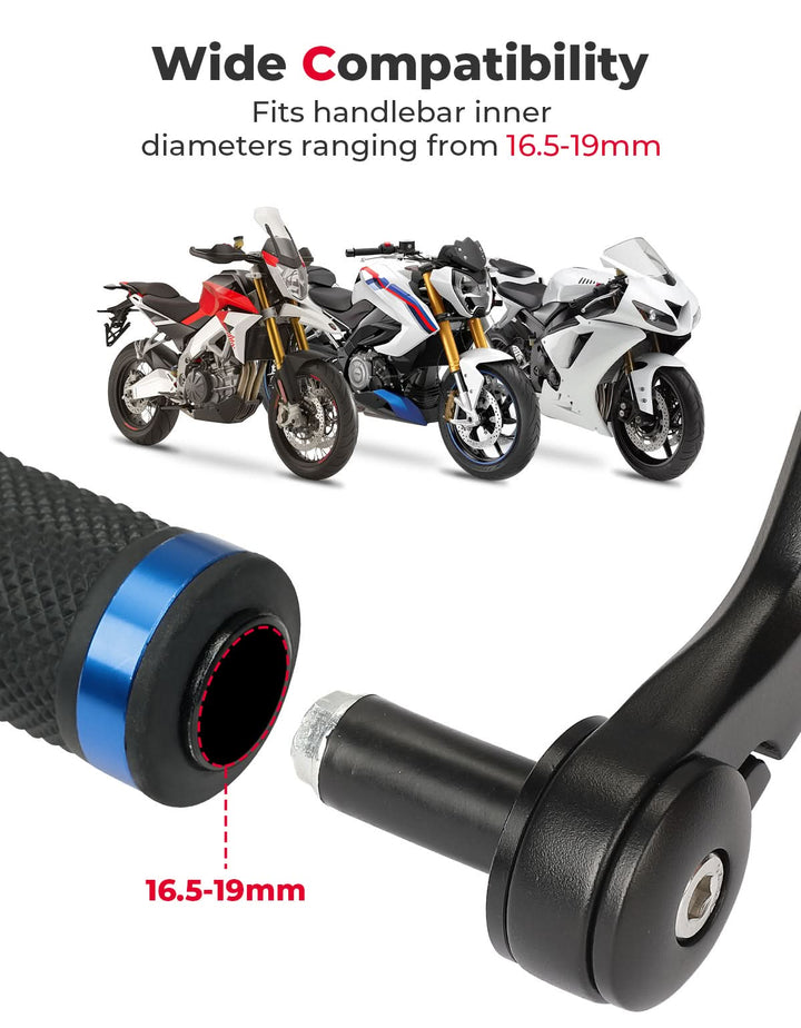 CNC Aluminium Motorcycle Rearview Mirrors for 16.5-19mm Handlebar - Kemimoto