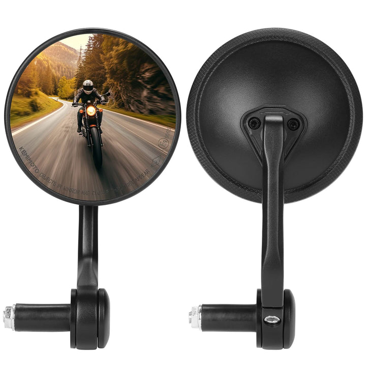 CNC Aluminium Motorcycle Rearview Mirrors for 16.5-19mm Handlebar - Kemimoto