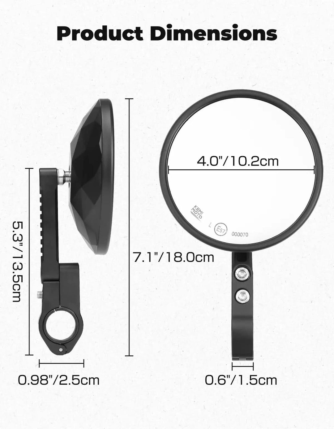 Motorcycle Bar End Mirrors Fits 7/8" and 1" Handlebars