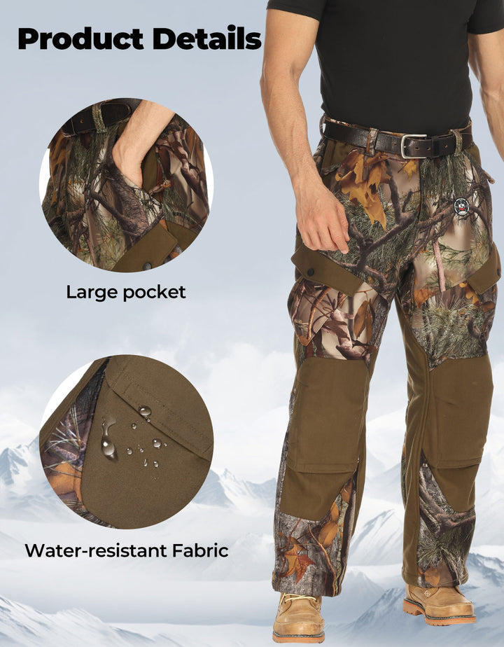 Heated Pants Padded Knees Design for Hunting Hiking Camping