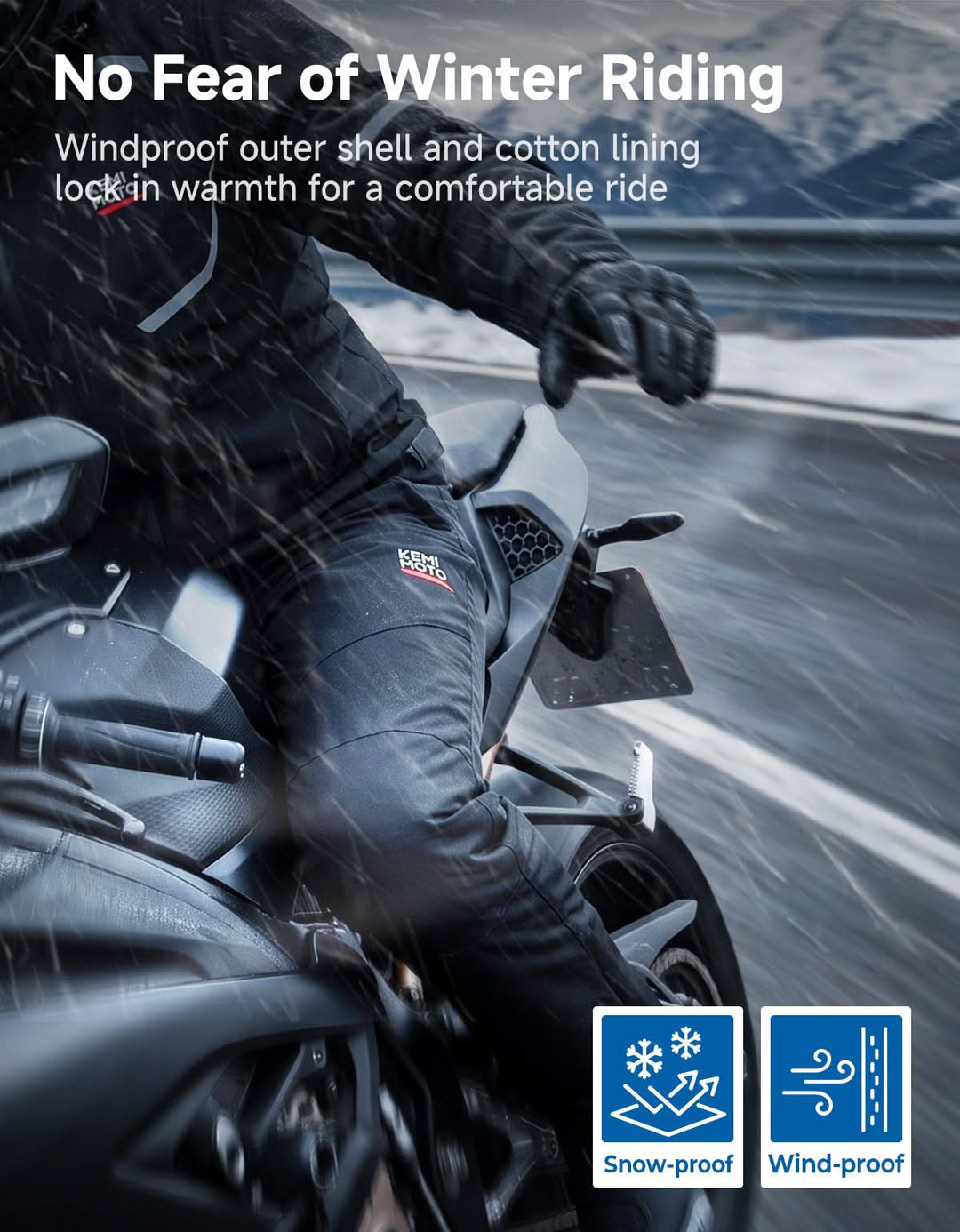 Full-Leg Quick-Off CE Armor Windproof Motorcycle Overpants