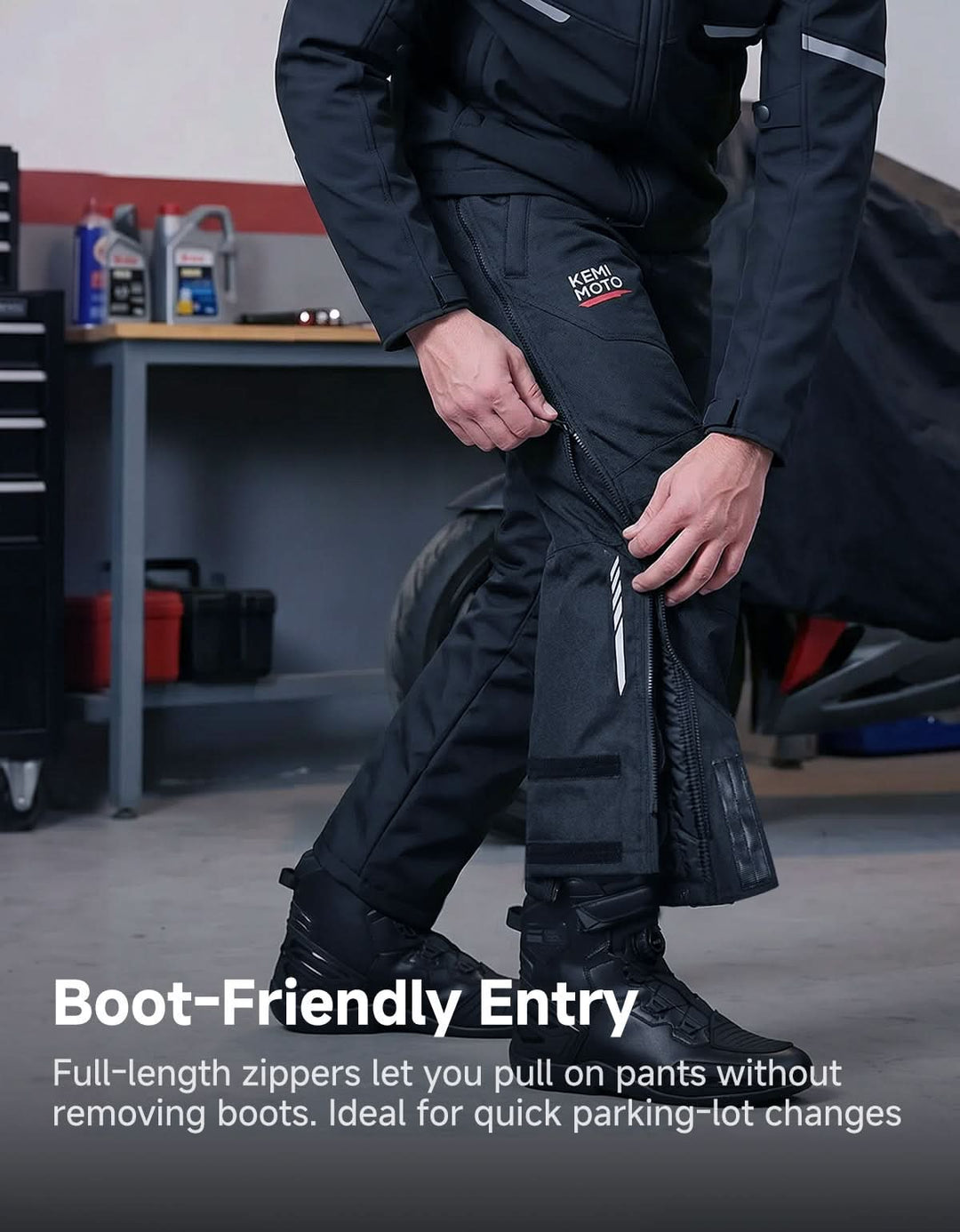 Full-Leg Quick-Off CE Armor Windproof Motorcycle Overpants