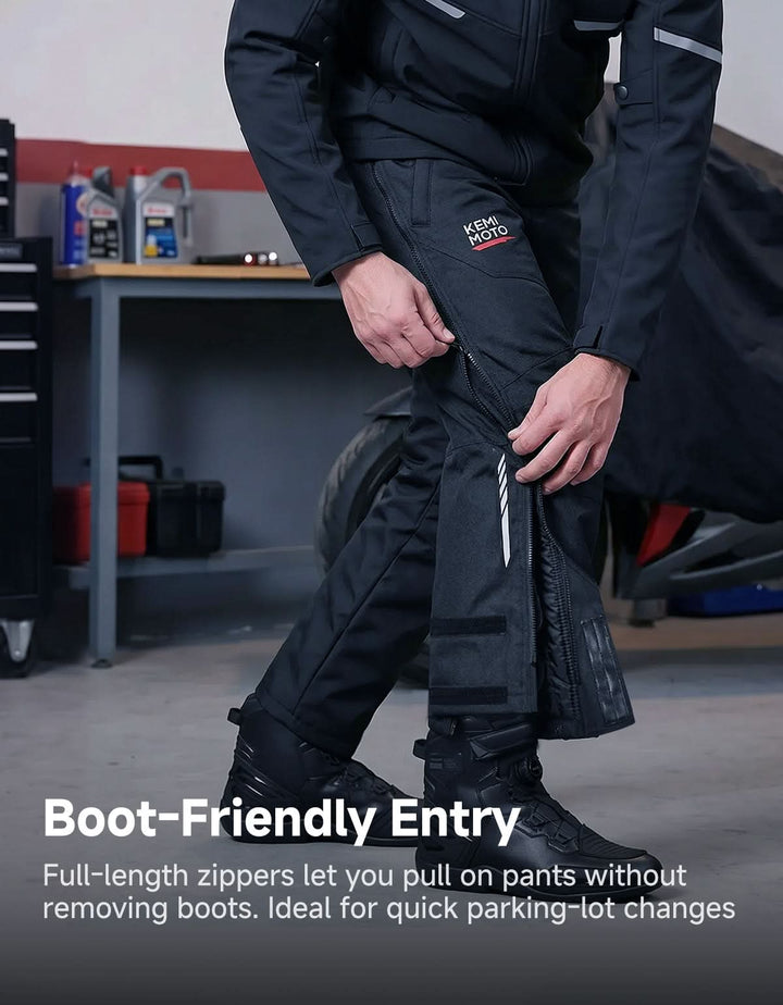 Full-Leg Quick-Off CE Armor Windproof Motorcycle Overpants