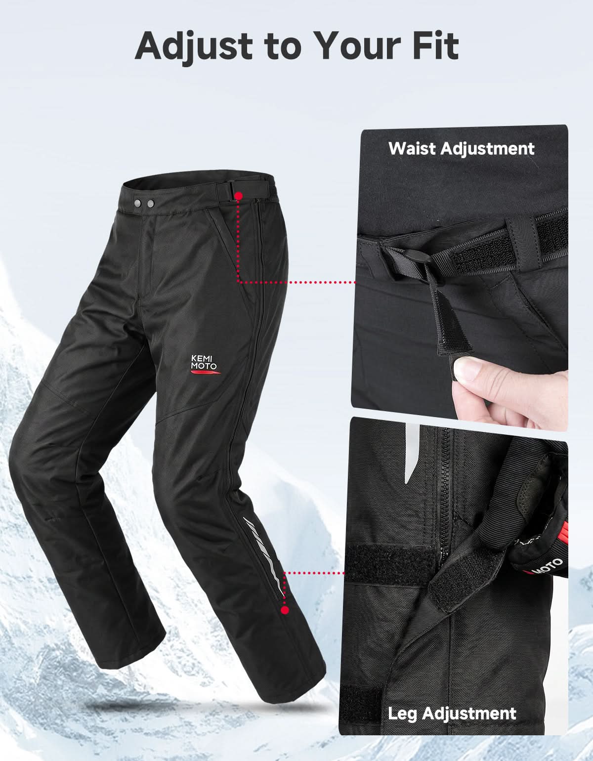 Full-Leg Quick-Off CE Armor Windproof Motorcycle Overpants