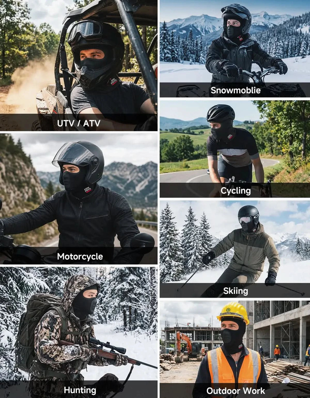 KEMIMOTO Balaclava Face Mask For Motorcycle ATV UTV Cycling