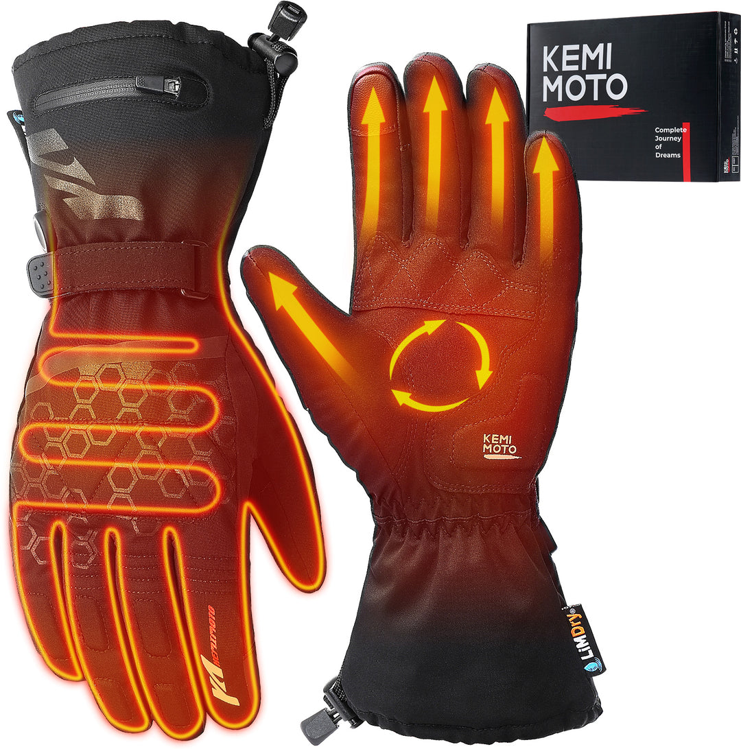 Upgrade Heated Gloves, Winter Heated Gloves with 2500 mAh Battery - Kemimoto