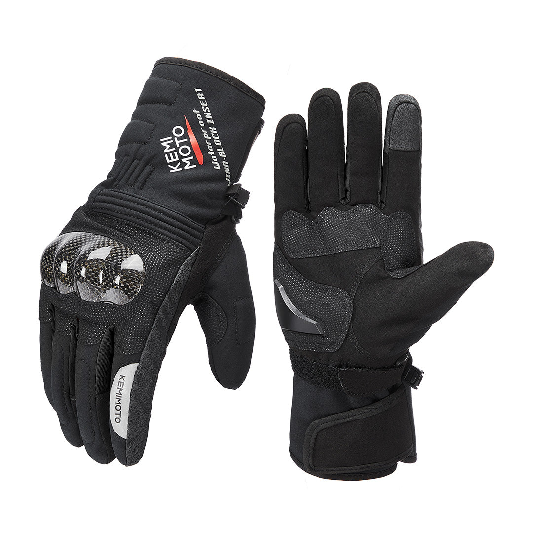 Motorcycle Carbon Fiber Winter Gloves - Kemimoto