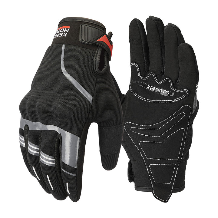 Motorcycle Gloves Touchscreen Riding Gloves with Hard Knuckle - Kemimoto
