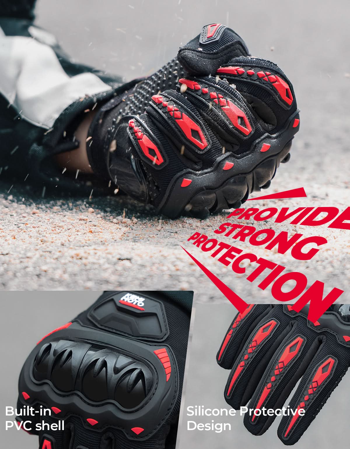 Motorcycle Riding Gloves Touchscreen Anti-Slip For Men Women - Kemimoto