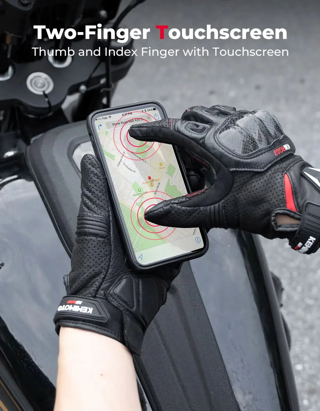 Sheepskin Leather Gloves for Motorcycle,ATV,UTV