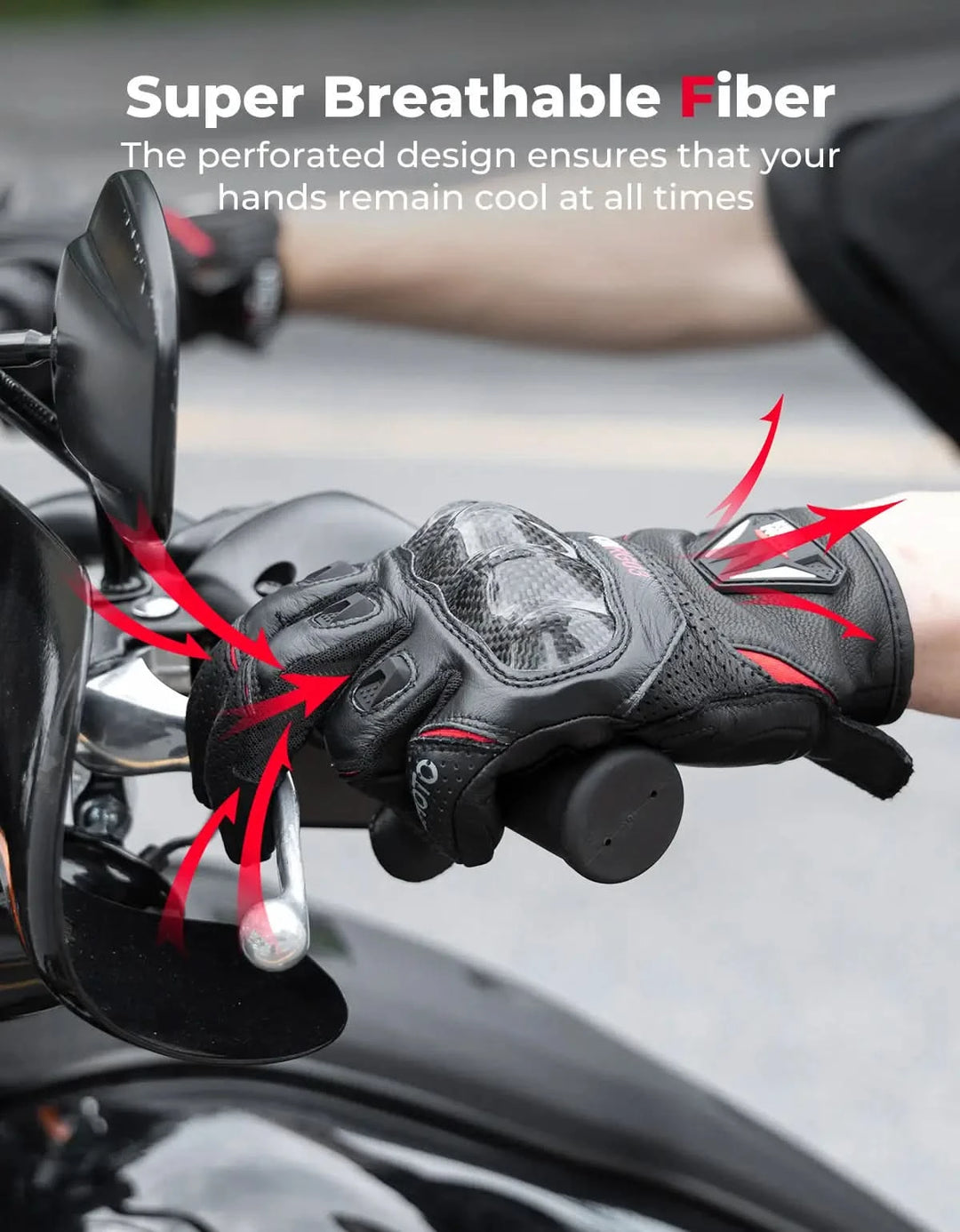 Sheepskin Leather Gloves for Motorcycle,ATV,UTV