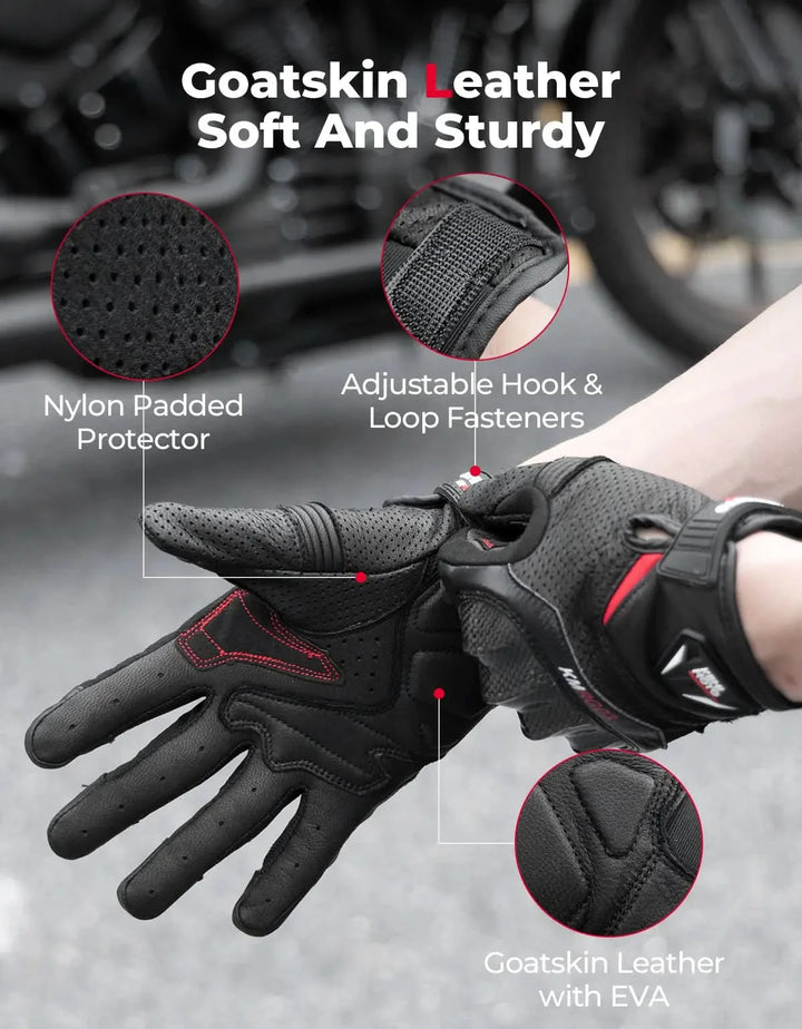 Sheepskin Leather Gloves for Motorcycle,ATV,UTV