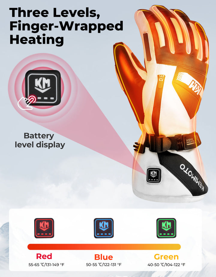 EVA-Pad Heated Gloves for Unisex, Touchscreen Snowmobile Gloves for Winter