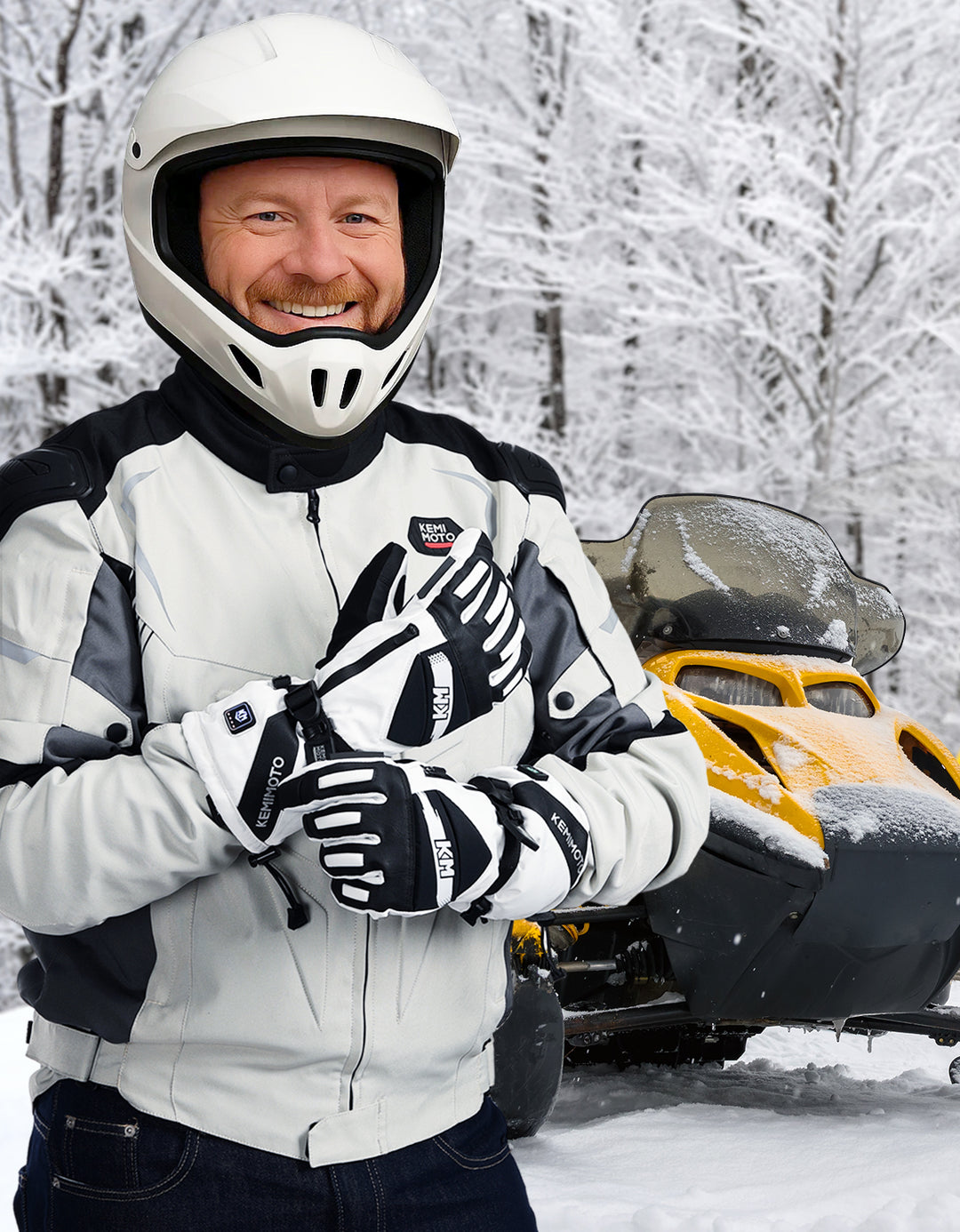 EVA-Pad Heated Gloves for Unisex, Touchscreen Snowmobile Gloves for Winter
