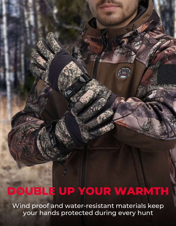 Camo Heated Hunting Flip Magnetic Gloves