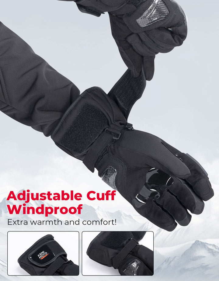 Motorcycle Winter Gloves Men Warm Touchscreen Carbon Fiber Protection