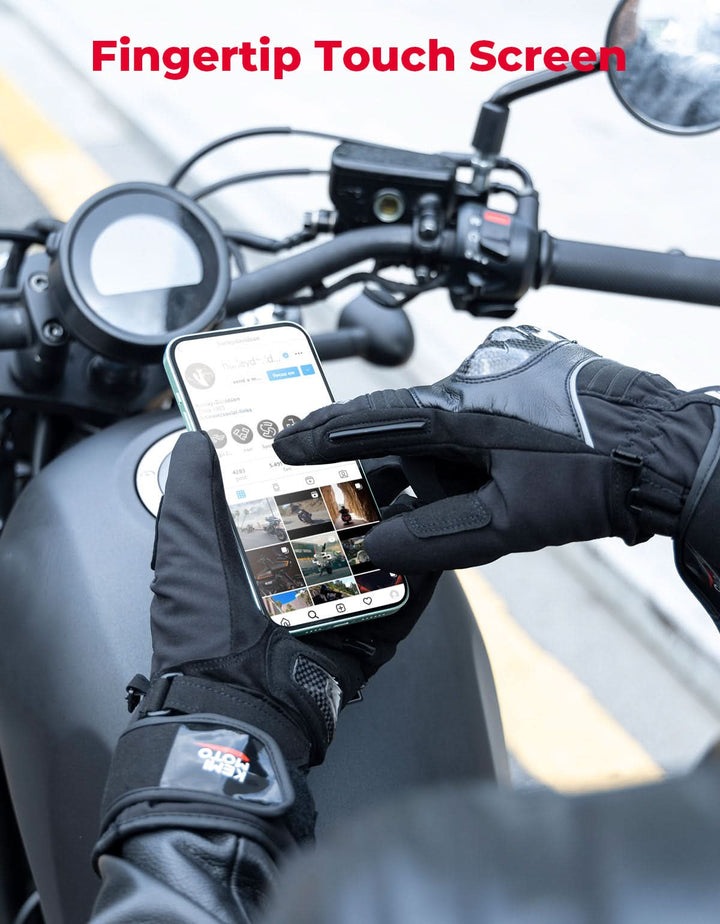Motorcycle Winter Gloves Men Warm Touchscreen Carbon Fiber Protection