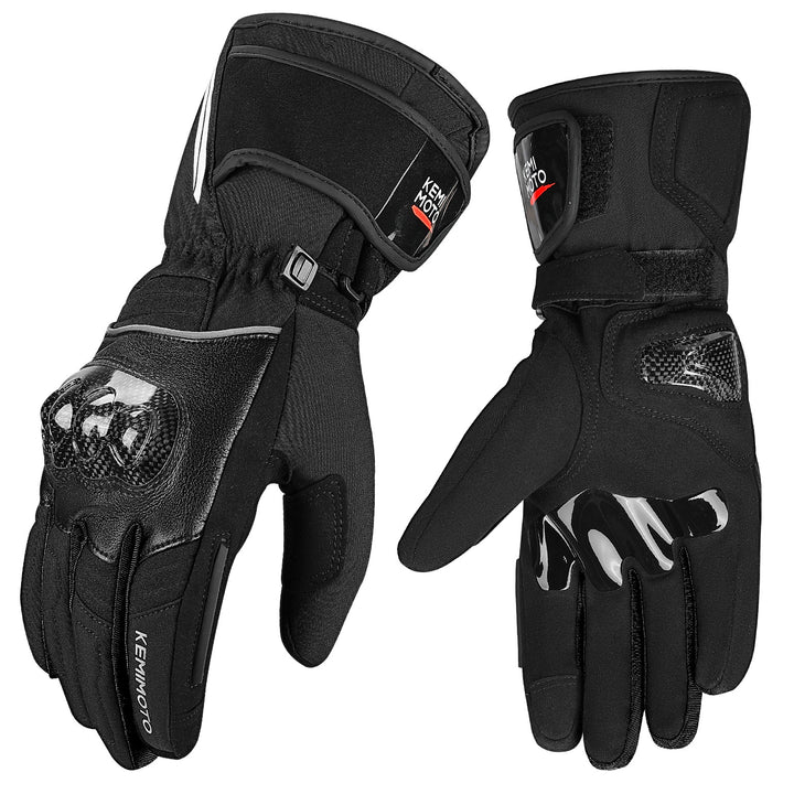 Motorcycle Winter Gloves Men Warm Touchscreen Carbon Fiber Protection