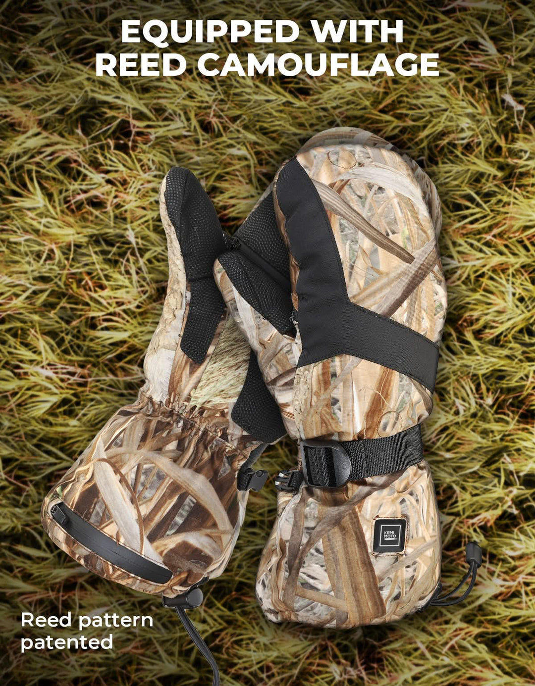 Heated Hunting Gloves Camo, Flip Fingerless Mittens for Men Women