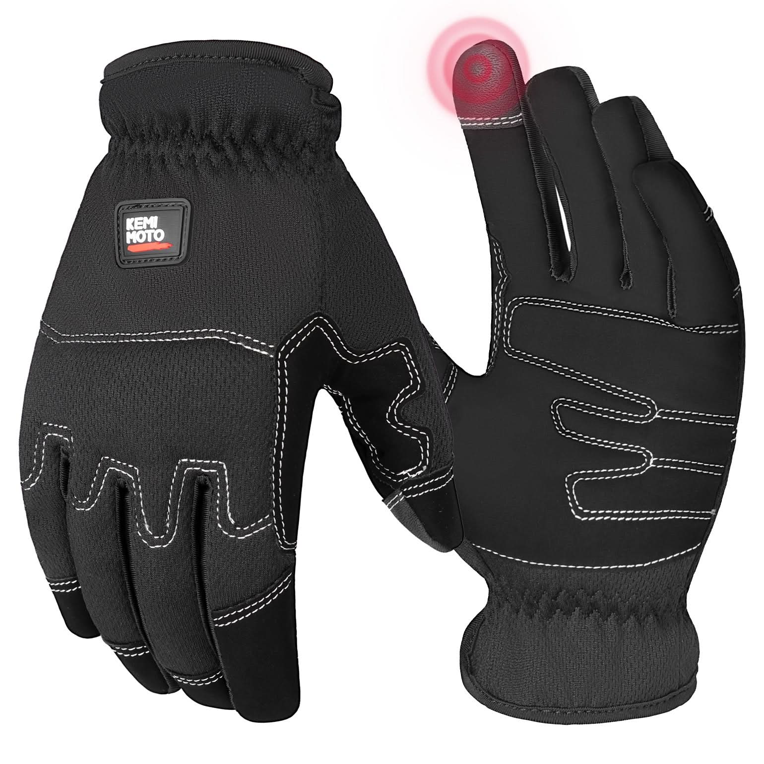 Touchscreen Work Gloves with Padding for Men & Women - Kemimoto