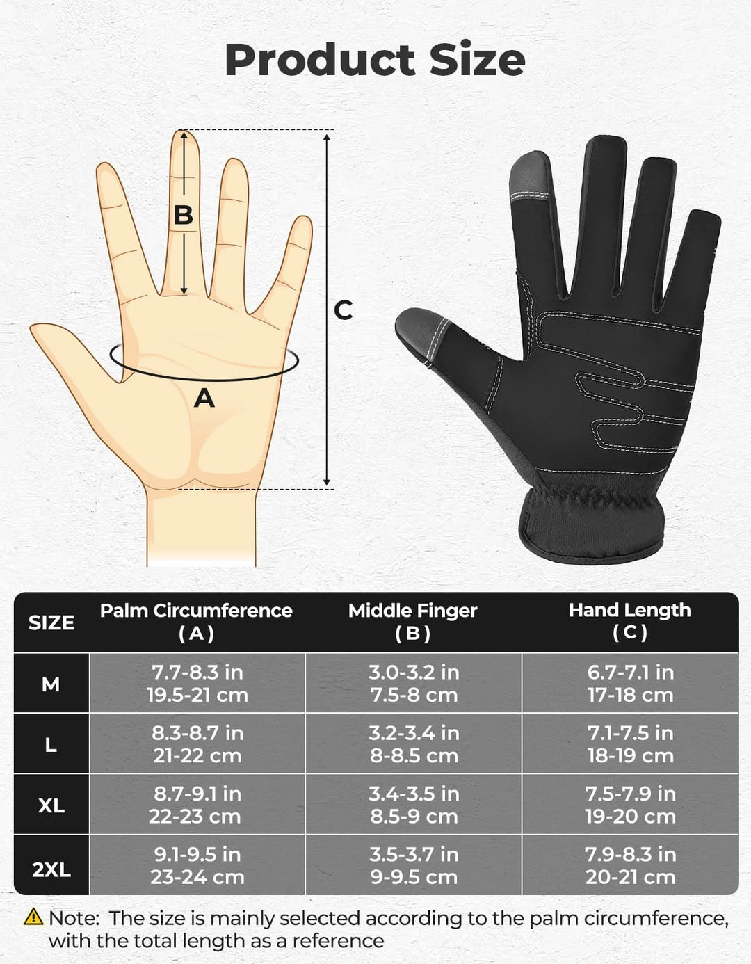 Touchscreen Work Gloves with Padding for Men & Women