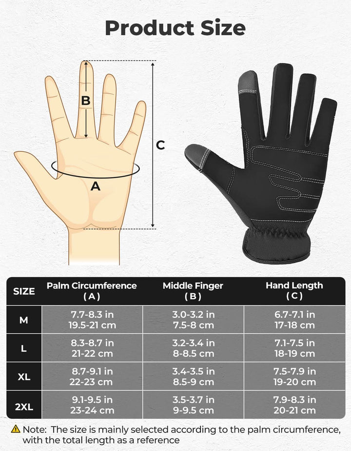 Touchscreen Work Gloves with Padding for Men & Women