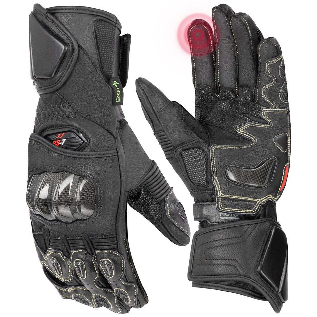 Carbon Fiber Motorcycle Gloves – Kevlar Stitch, ESA Padding & Touchscreen - Kemimoto